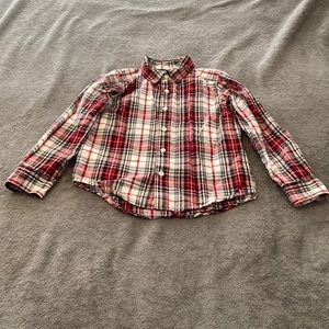 Boys Place button down shirt. Sz M(7/8). Red, black, Cream